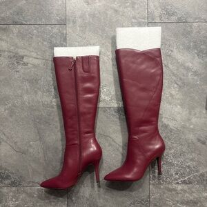 NWT Brand New Nine West Burgundy Knee-High Boots Women’s Size 6 4 Inch Heels
